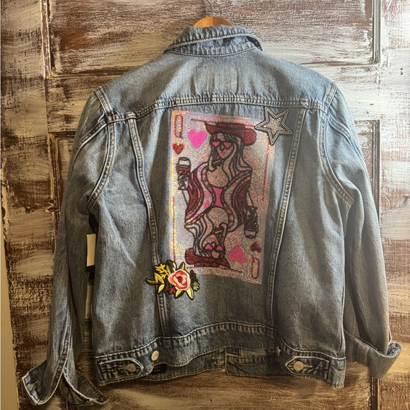 Embroidered Denim Jean Jacket - Picture 6 of 6